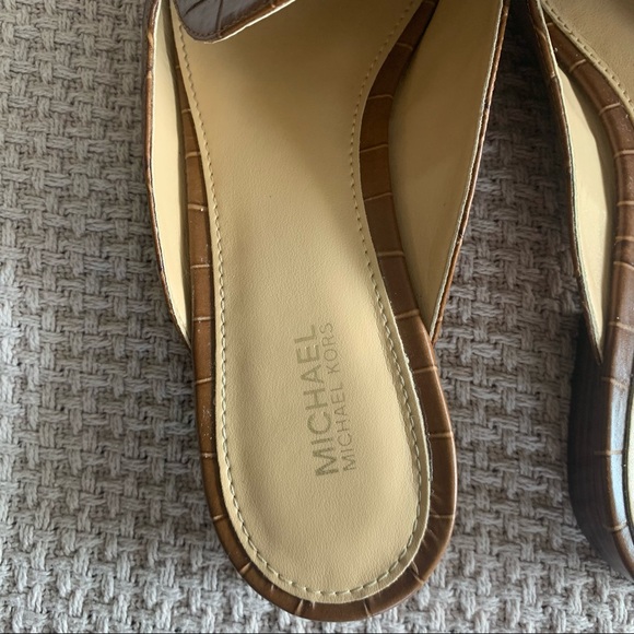 Michael Kors Crocodile Embossed Leather Mules - Picture 8 of 9